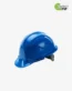 Casque de sécurité bleu pour projet de construction, offrant une protection fiable et confortable sur le chantier.